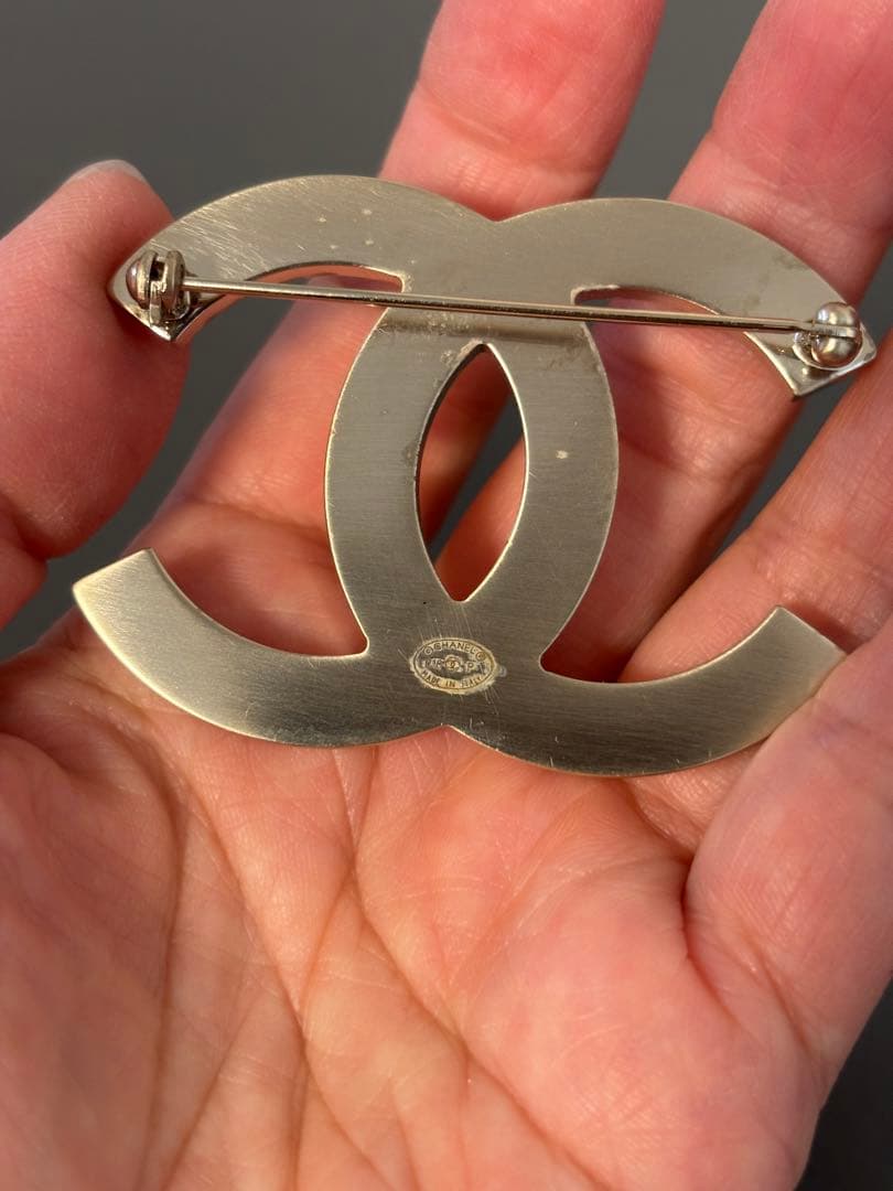 CHANEL シャネル　ブローチ　 パール　　マットゴールド