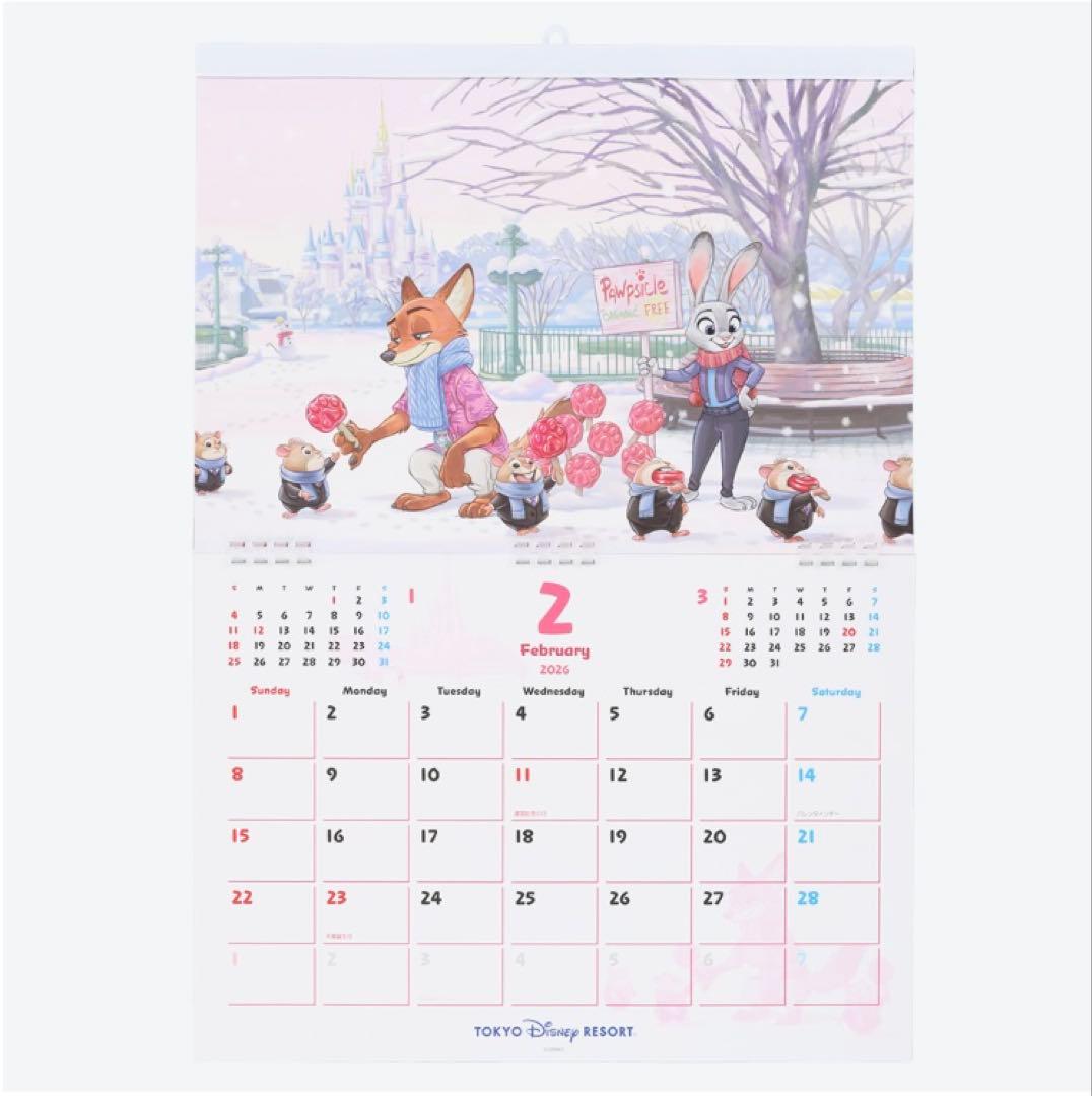 新品　ディズニーリゾート限定　ミッキー&フレンズ　壁掛けカレンダー　2026年