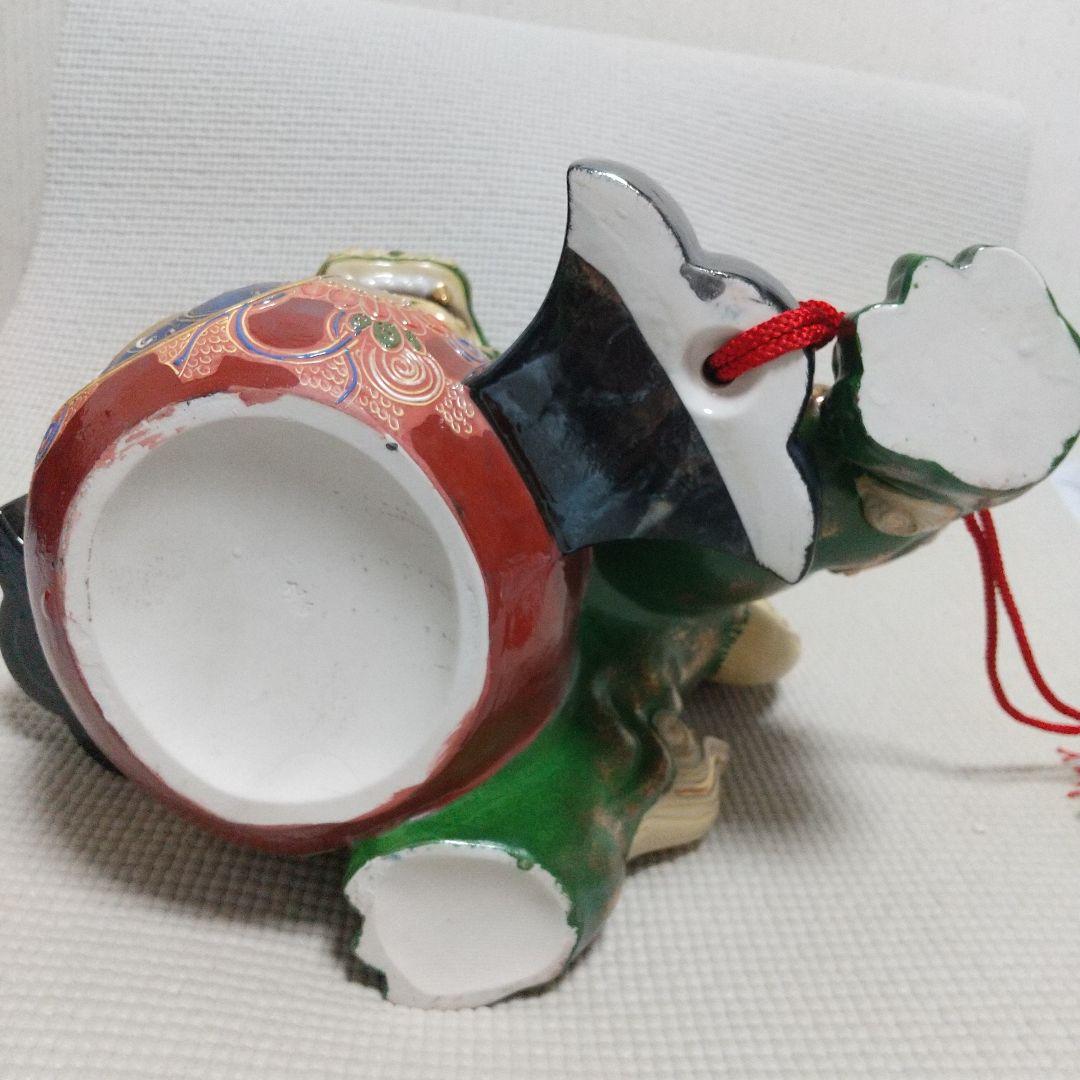 N*n様 打出の小槌♪30cm狛犬 レア色 金運/魔除け 九谷焼