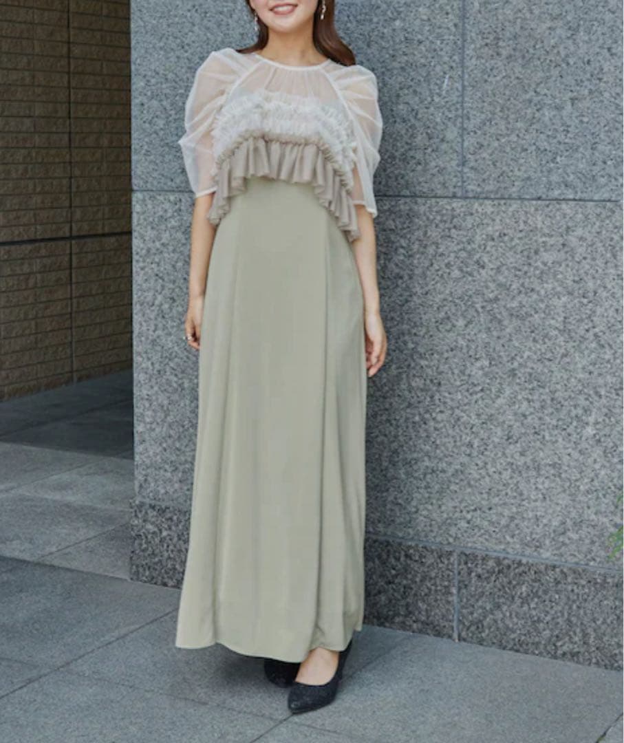 再値下げ　新品タグ付　リルアー　ドリードール　チュール　サテン　ロングドレス