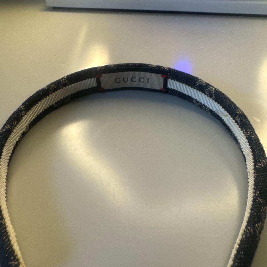 GUCCI ダークブルー ヘアバンド