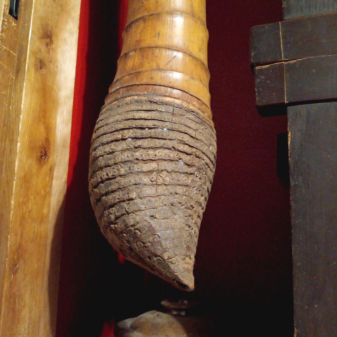 自在鉤の竹胴　オブジェ　竹製　囲炉裏道具　古民具
