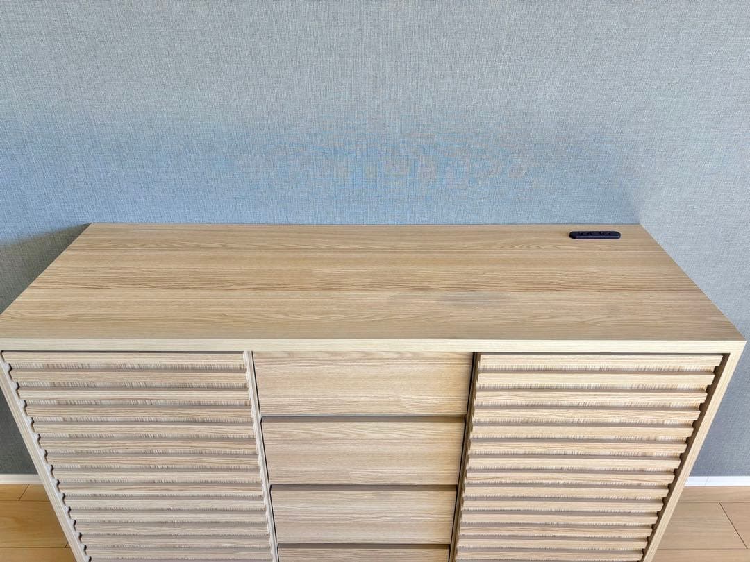 【1/31まで】　食器棚　キャビネット　120cm オーク調　棚