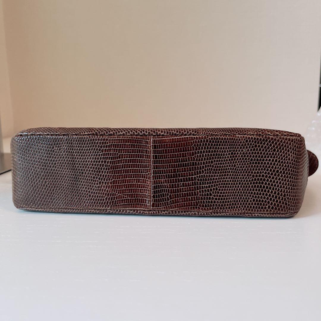 希少　CHANEL シャネル　リザード　チェーン　ハンドバッグ　シールあり