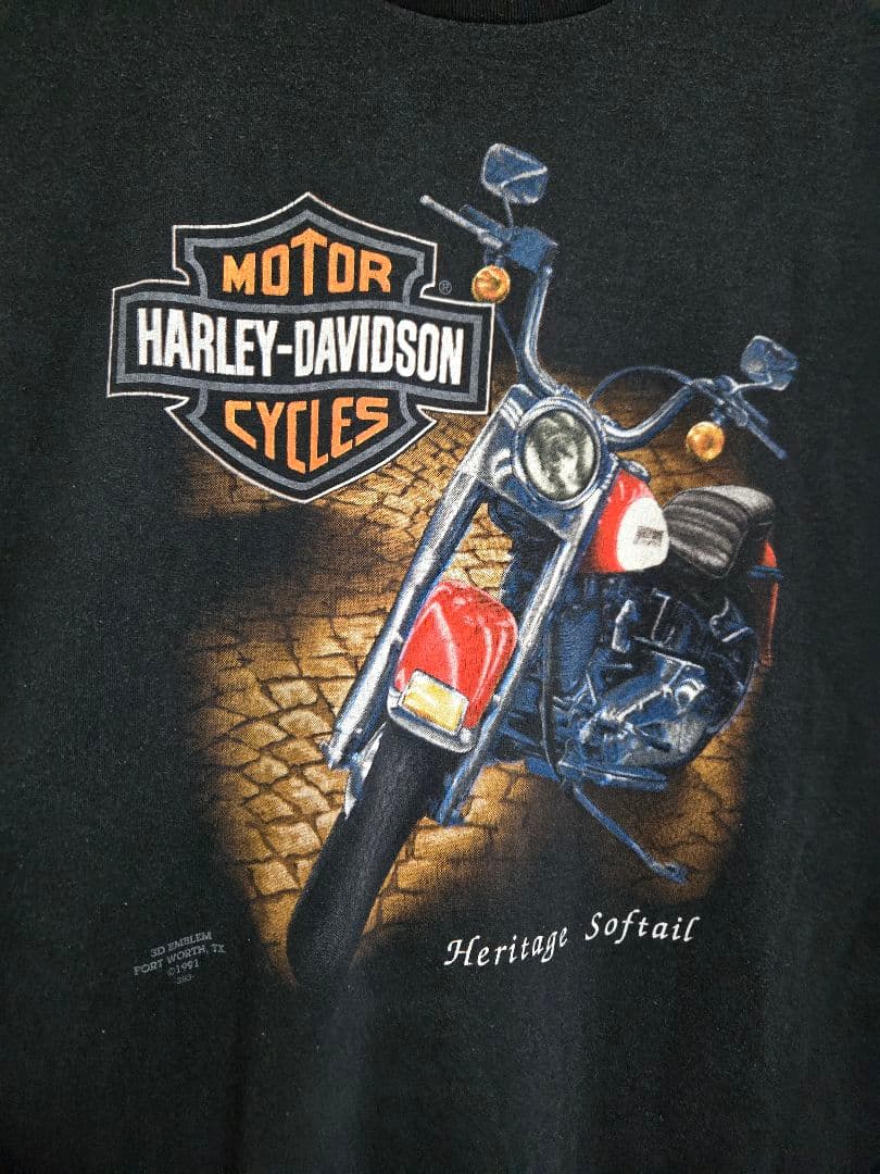 90s 3D EMBLEM HARLEY DAVIDSON Tシャツ ハーレー