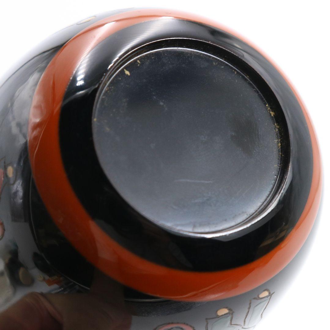 北村葵春作 唐子蒔絵 中棗 茶道具 共箱　V810