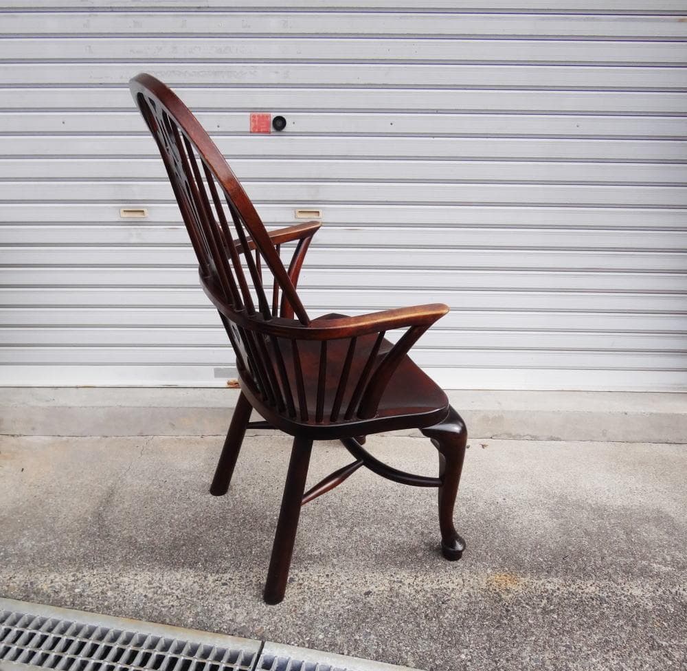 松本民芸家具　猫脚　ウインザーチェア　シール有　作者　「中」　美品