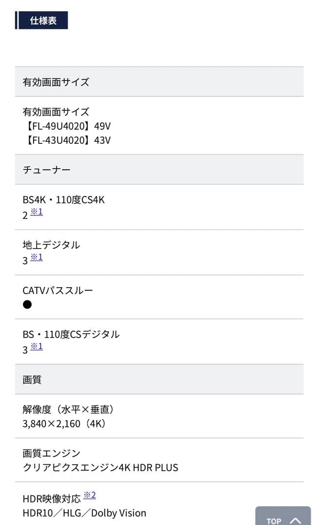 ゆ*須様 【再オークション】FUNAI フナイ　FL-49U4020 [49イン