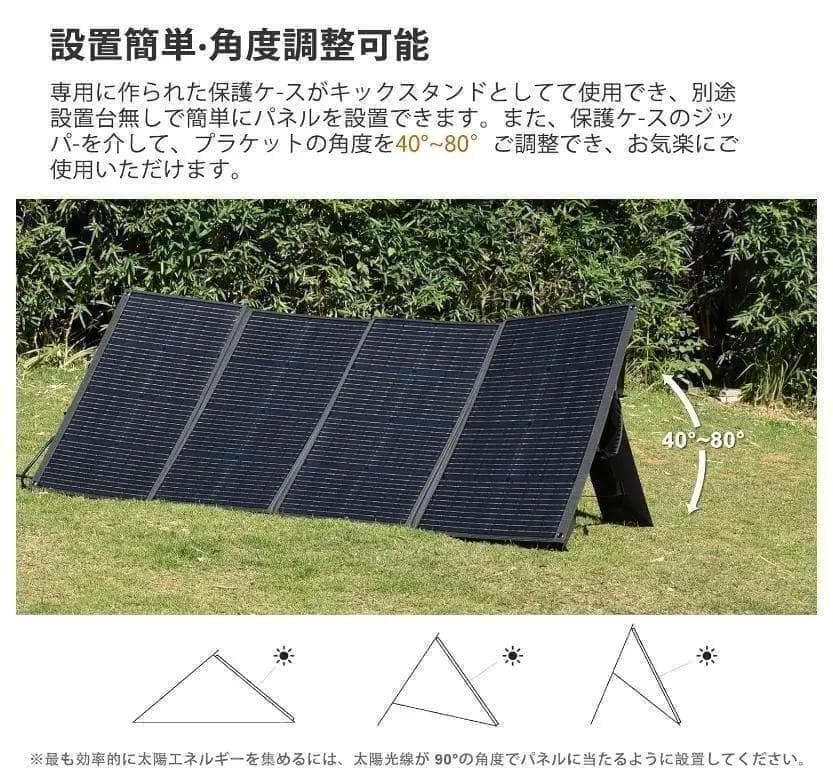 ソーラーパネル 200W 折畳式　キャンプ・災害対策