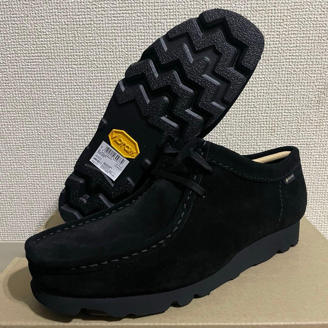 新品 クラークス ワラビー ゴアテックス ブラックスエード 黒