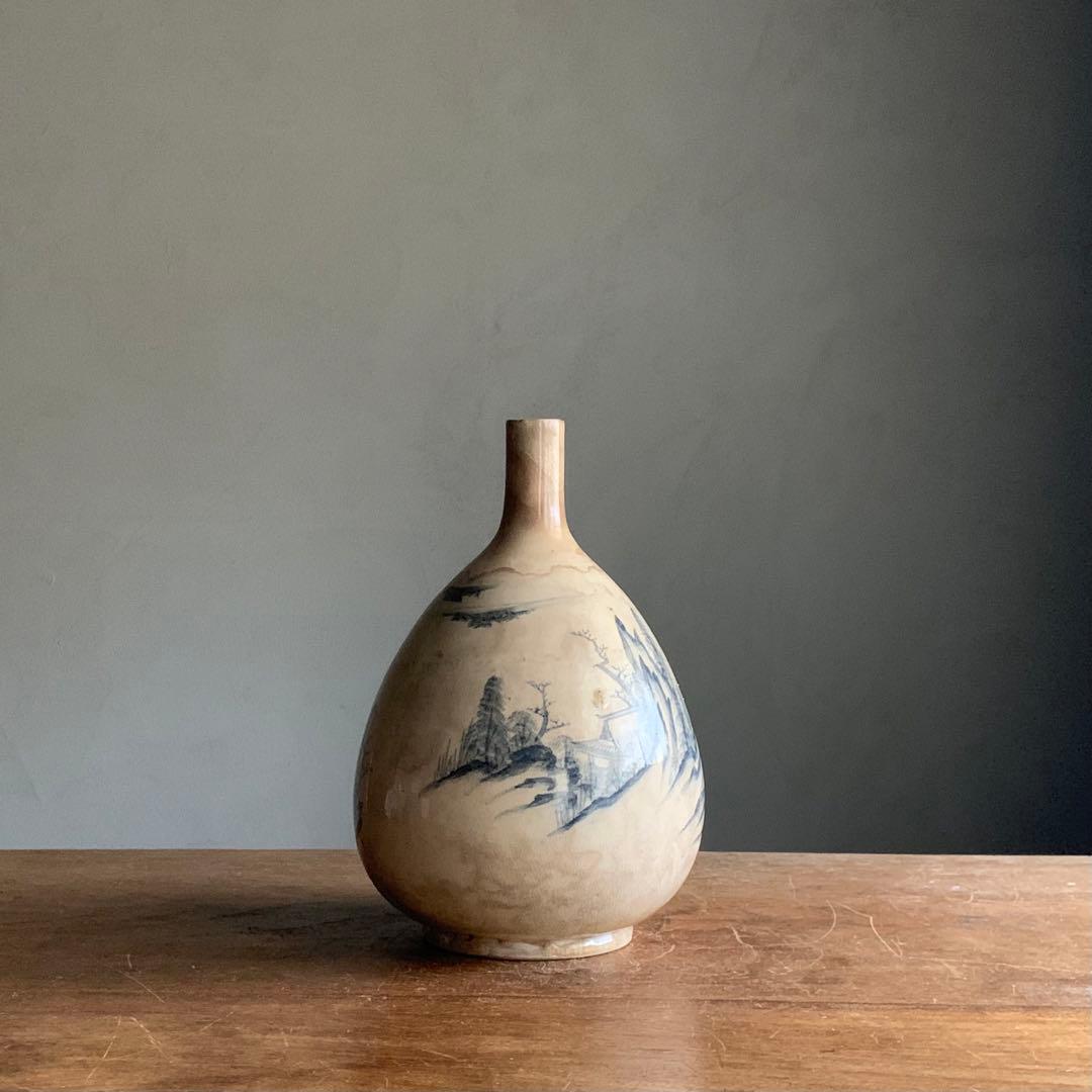 京焼 錦光山 大徳利 古美術 古道具 古清水焼 染付 酒器 アンティーク