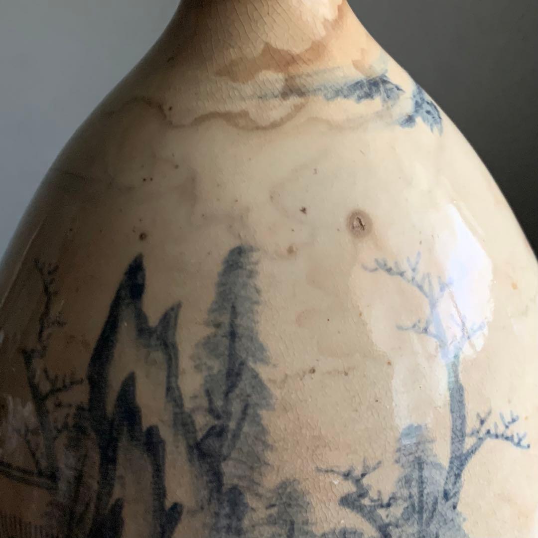 京焼 錦光山 大徳利 古美術 古道具 古清水焼 染付 酒器 アンティーク