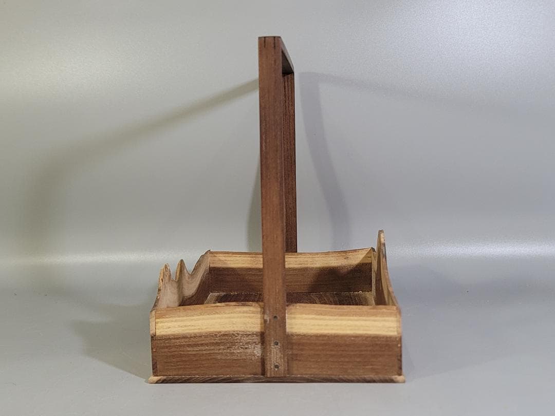 茶道具 京漆 普賢造 手付 桑 遠山 煙草盆 共箱 美品 DT394