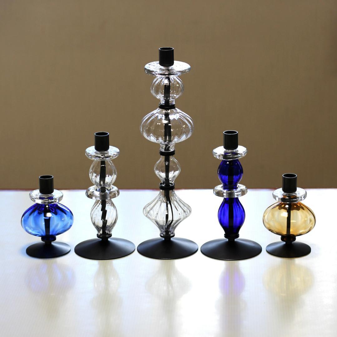 【美品・刻印】エリックホグラン　キャンドルホルダー オニオン型　2個セット