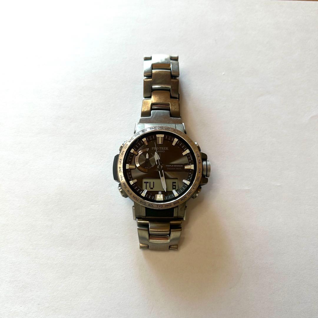 CASIO PRO TREK 電波ソーラー 腕時計 チタン マルチバンド6