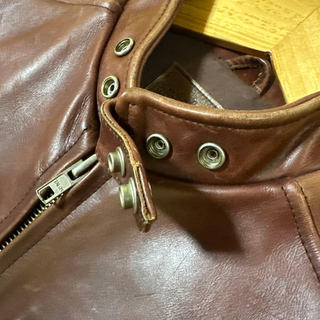 EURO LEATHER ブラウンレザー シングルライダースジャケット