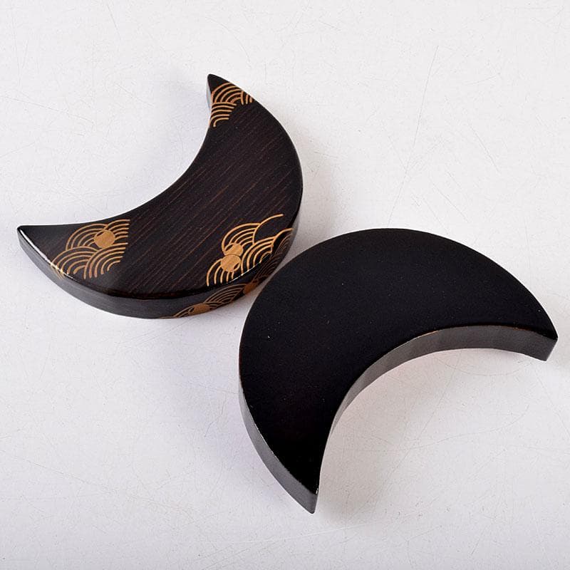 茶道具　道場宗廣作　黒一関塗　惺斉好　青海波壷々　月香合　共箱　Z　8551