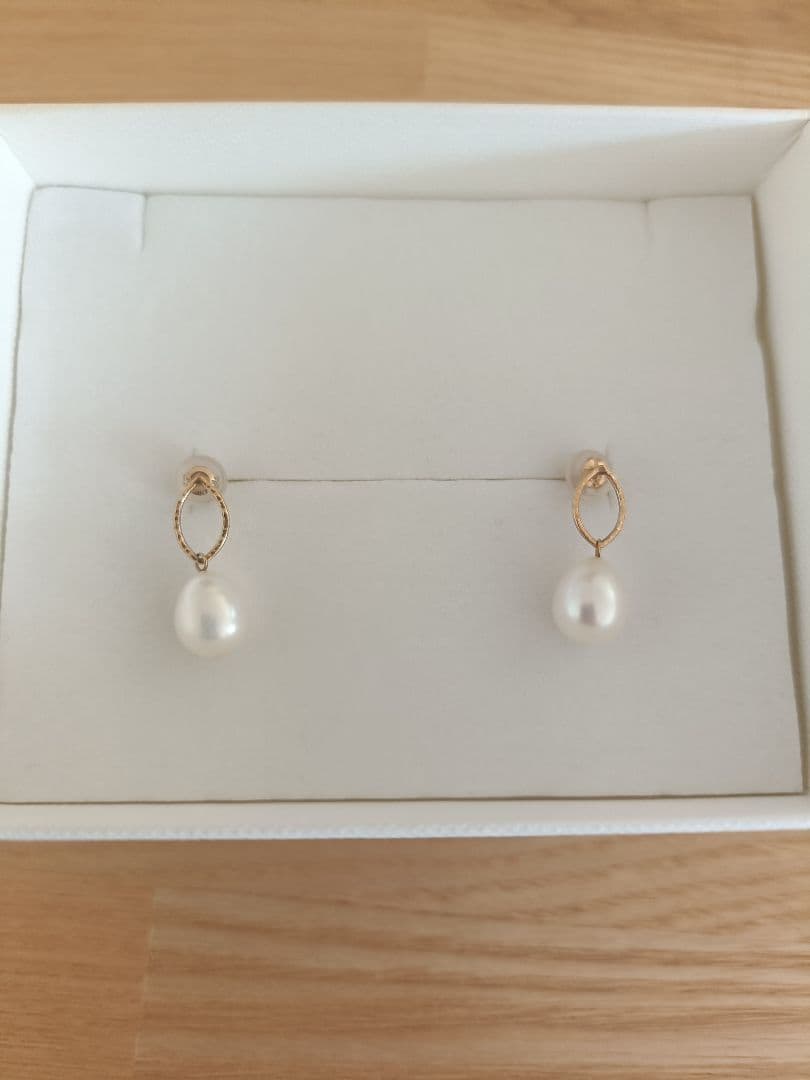 anq.　K10 マーキスパールピアス 淡水パール