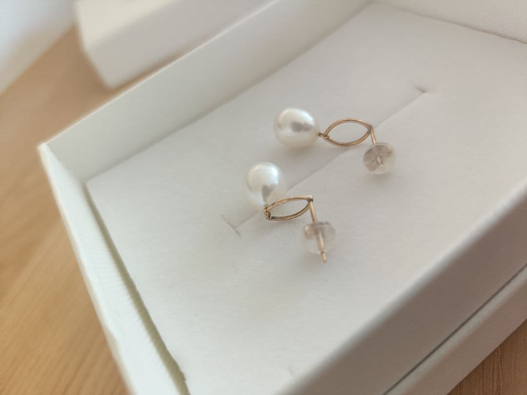 anq.　K10 マーキスパールピアス 淡水パール