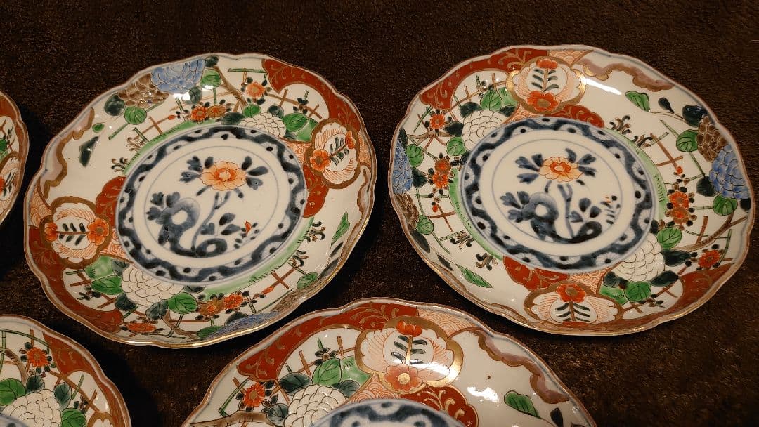 大聖寺伊万里　古伊万里　伊万里　中皿　7寸皿　蔵出し　5客