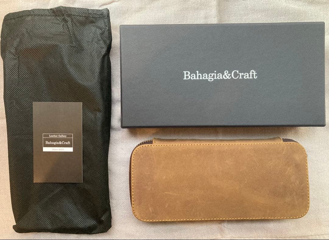 【新品未使用】バハギア　ペンケース　クレイジーホース　オリーブブラウン