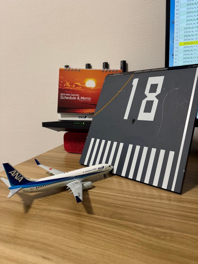レアANA B737-800 JA73AN 1/200モデル(滑走路付き)