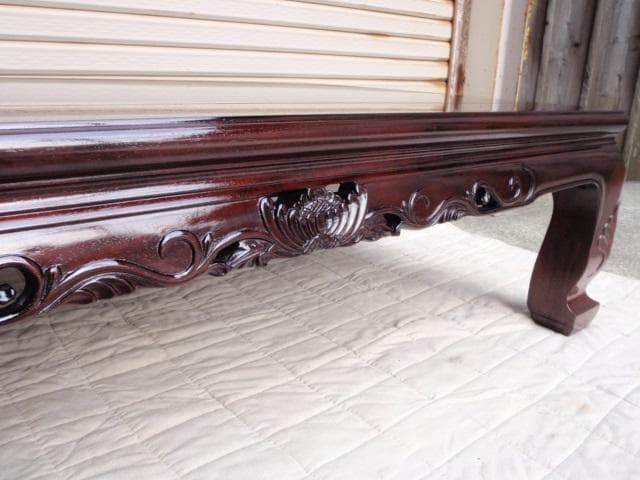 新品！4尺(120巾) 花梨無垢 高級座卓 座敷机 唐木家具 ちゃぶ台/検ケヤキ