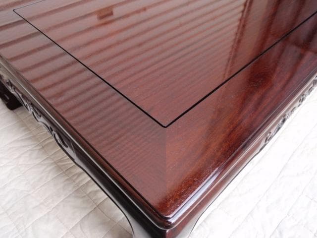 新品！4尺(120巾) 花梨無垢 高級座卓 座敷机 唐木家具 ちゃぶ台/検ケヤキ
