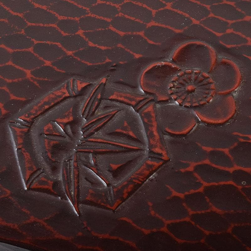 茶道具　鎌倉彫　利休茶箱　織部焼　茶碗　巾筒など　九点　一式　M　R9299