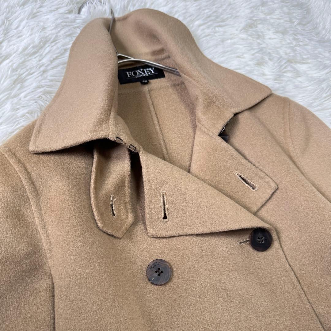 美品✨ フォクシー［40］ショートコート ジャケット カシミヤ100% ベージュ