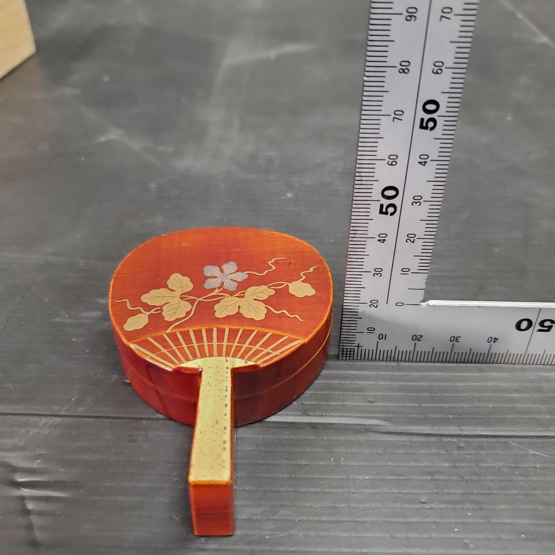 香合 茶道具 夕顔蒔絵 団扇香合 坂田峰俊 共箱