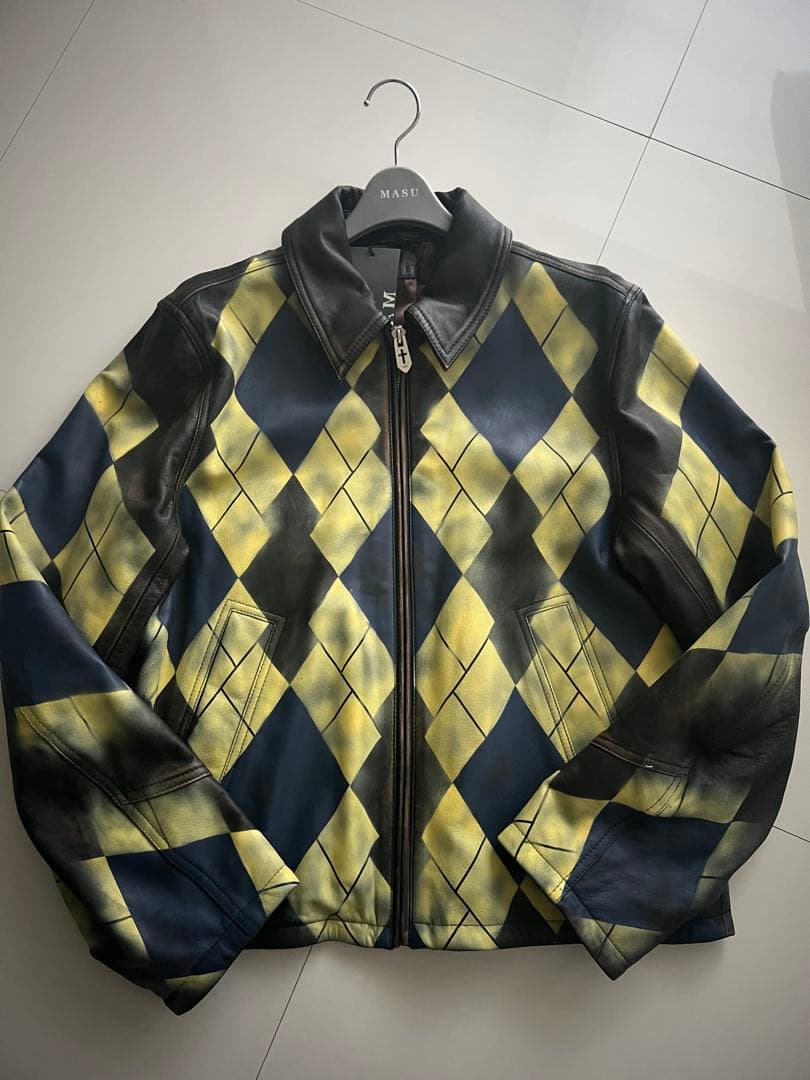 MASU エムエーエスユー ARGYLE LEATHER サイズ48