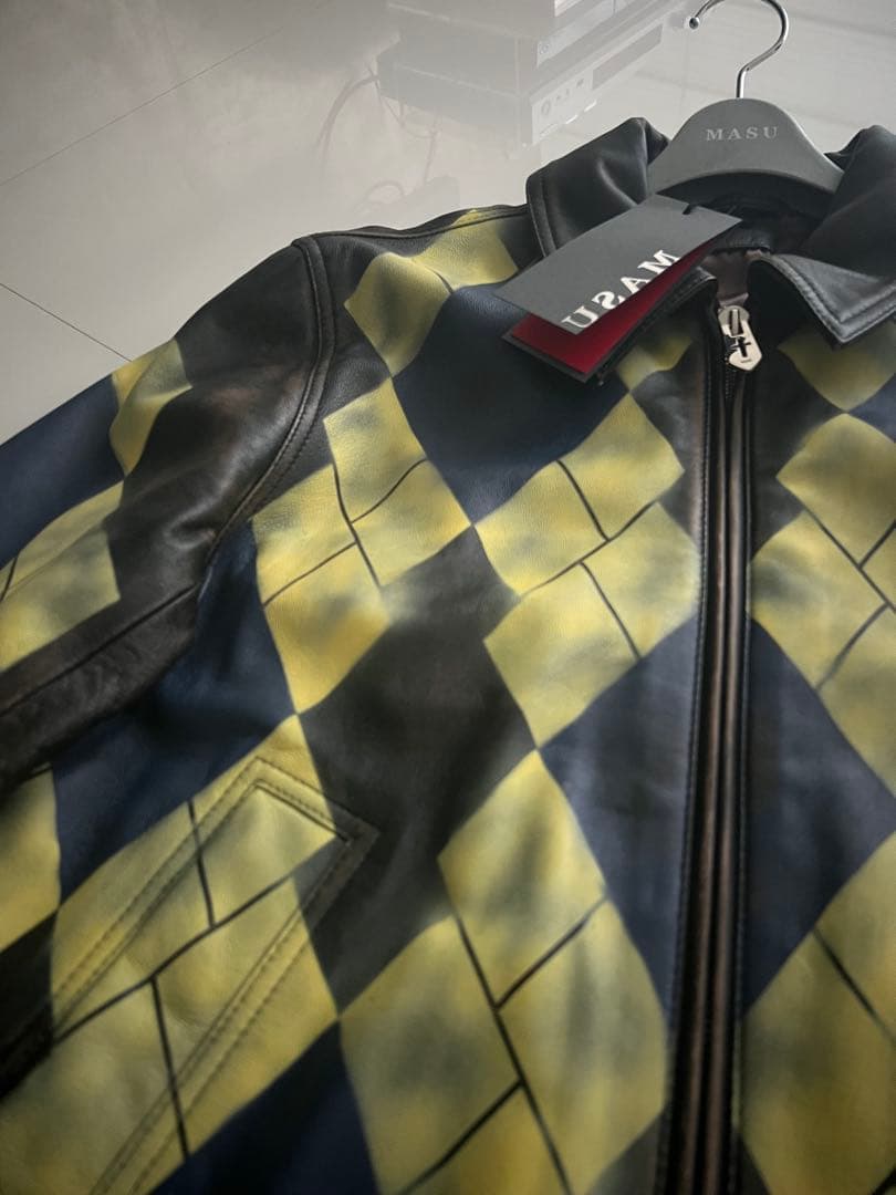 MASU エムエーエスユー ARGYLE LEATHER サイズ48