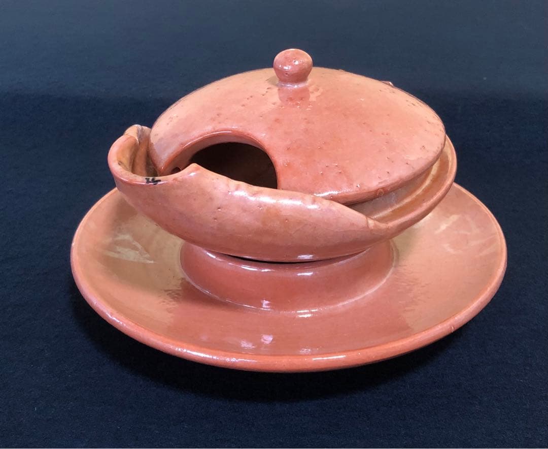 《R》赤楽 楽焼 するめ瓦 和楽 油盞 短檠 燭台 夜咄 260105か4