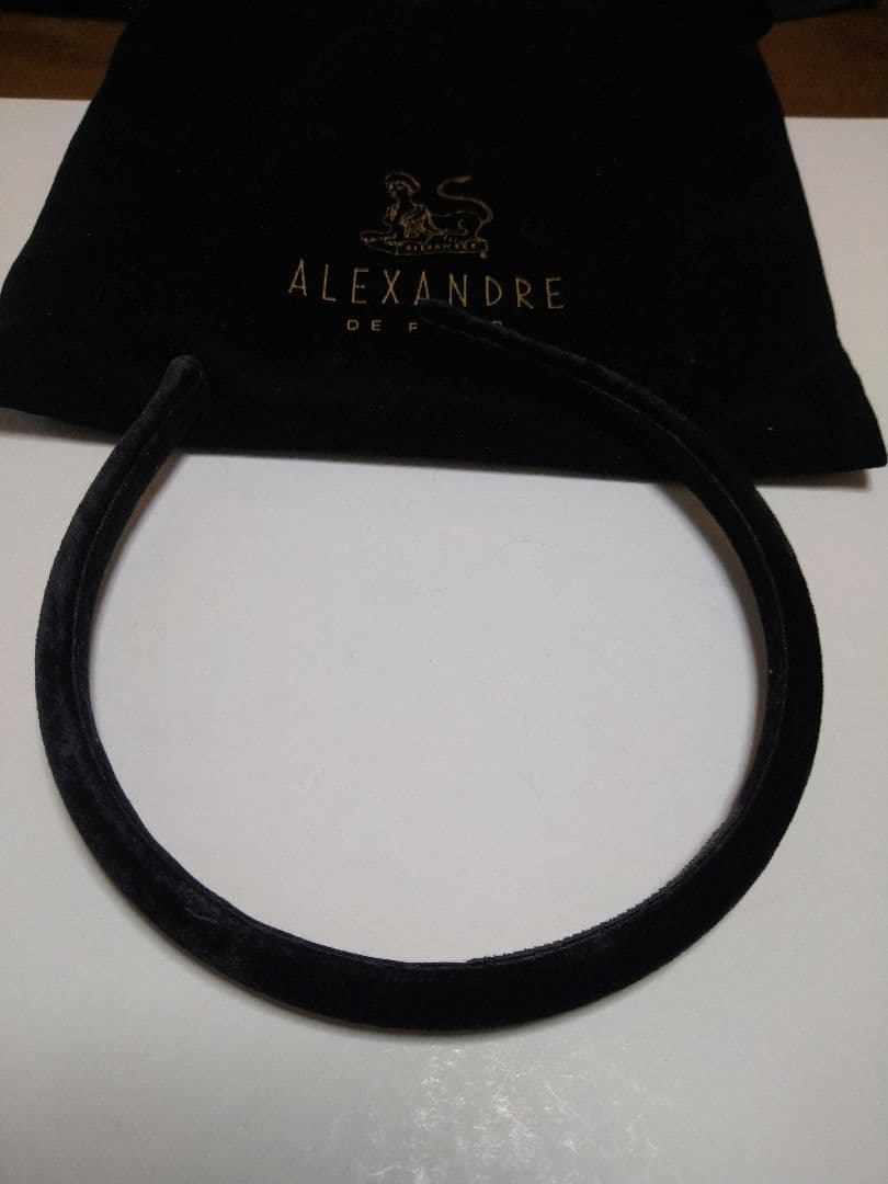 Alexandre de Paris ベロア 黒 ヘアバンドカチューシャ
