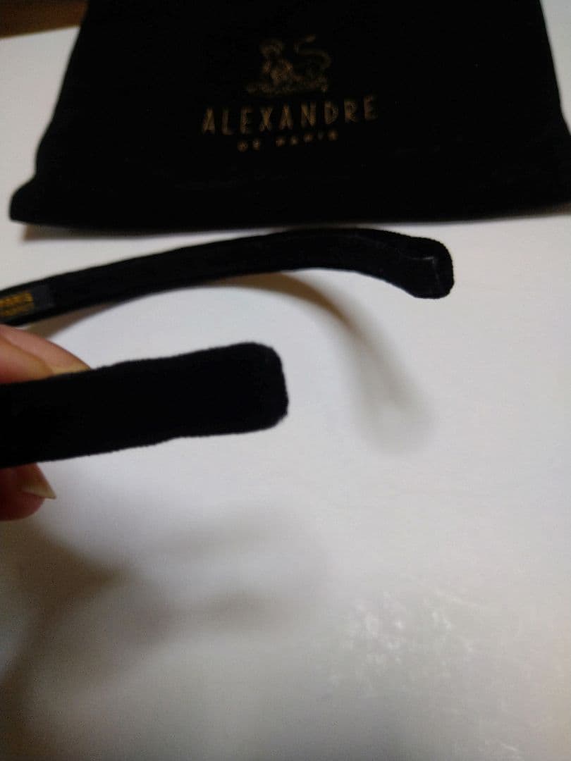 Alexandre de Paris ベロア 黒 ヘアバンドカチューシャ
