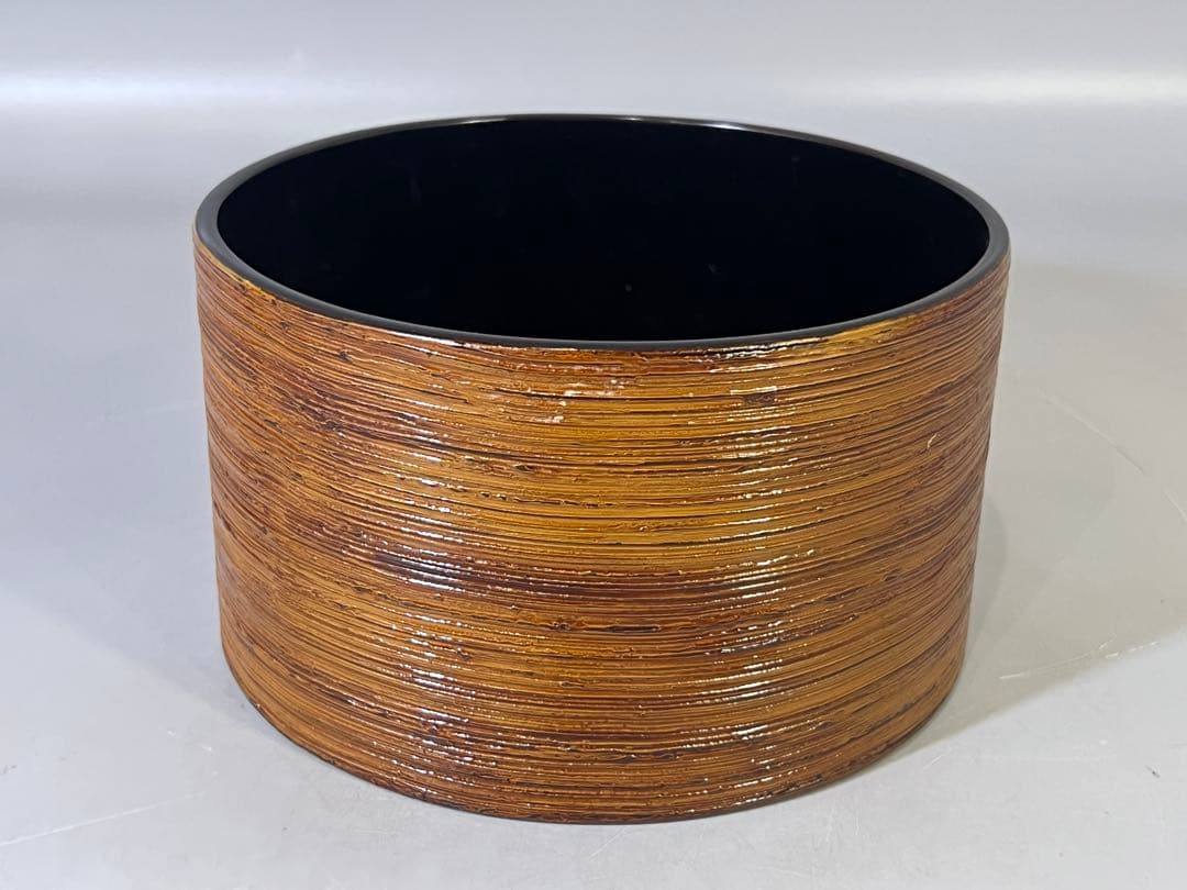 DT751 茶道具 輪島塗糸目 建水 共箱