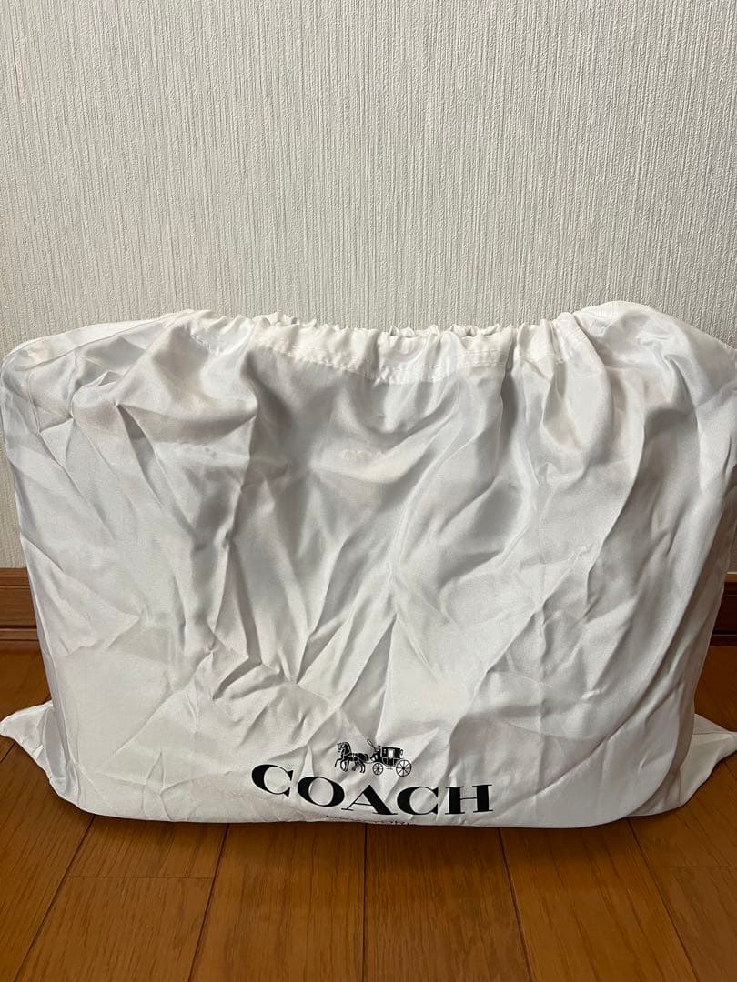 COACH ネイビーブルー レザー トートバッグ