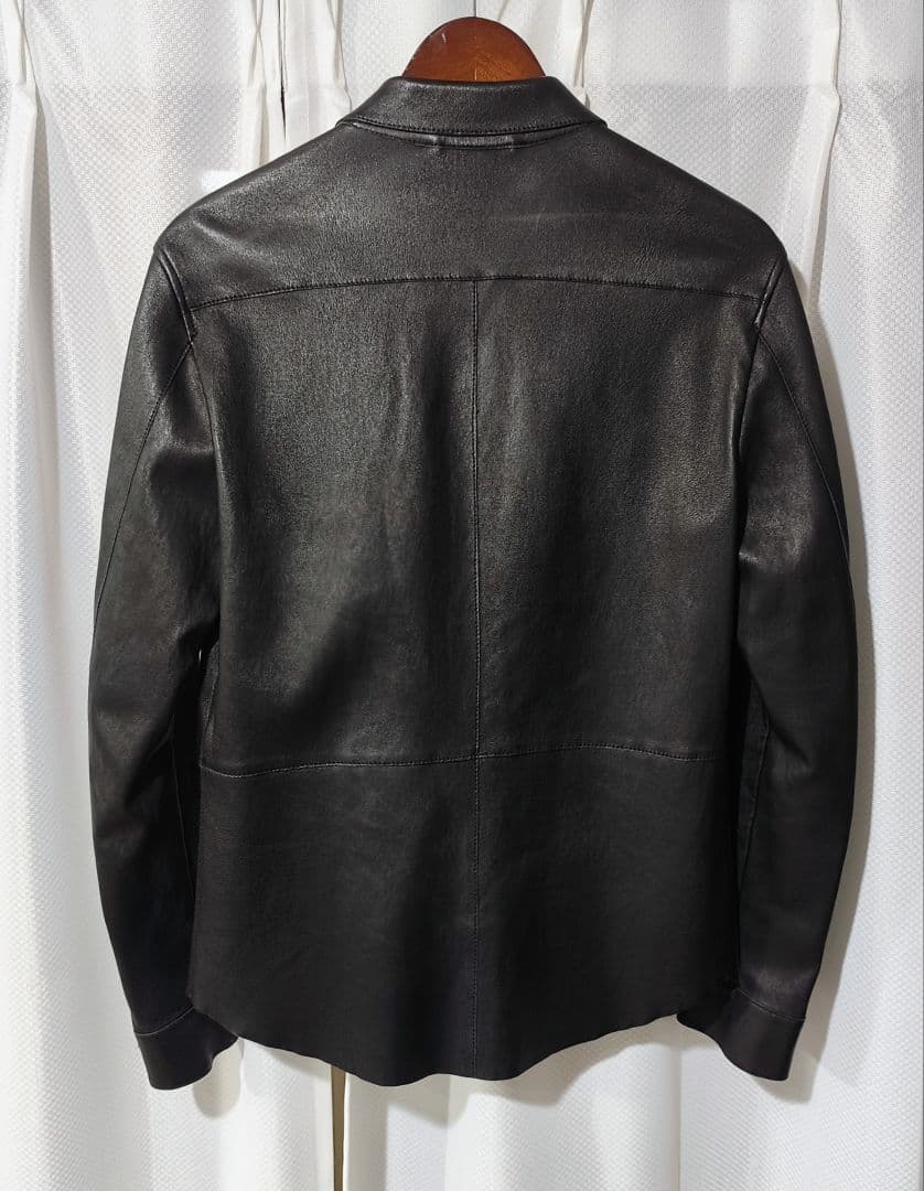 ​【極美品】GIORGIO ARMANI 最高級ラムレザー シャツジャケット M