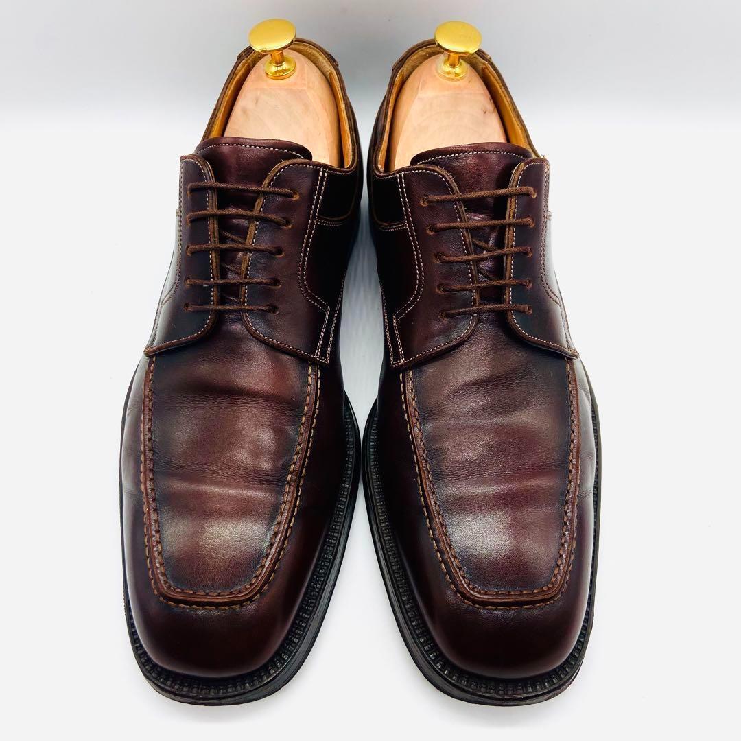 SANTONI サントーニ Uチップ 外羽根 8 ブラウン イタリア製 レザー