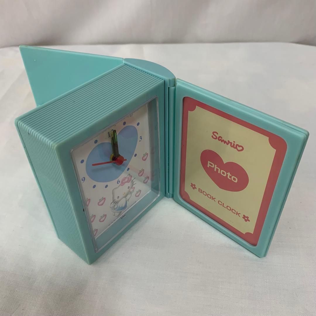当時物！レア　エンジェル　キティ ブッククロック 置時計 写真 本型　1998