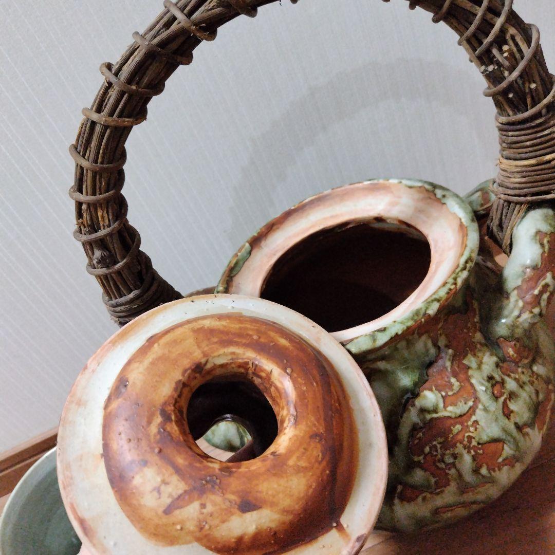 巨大陶器製急須と巨大湯呑みセット 森山焼