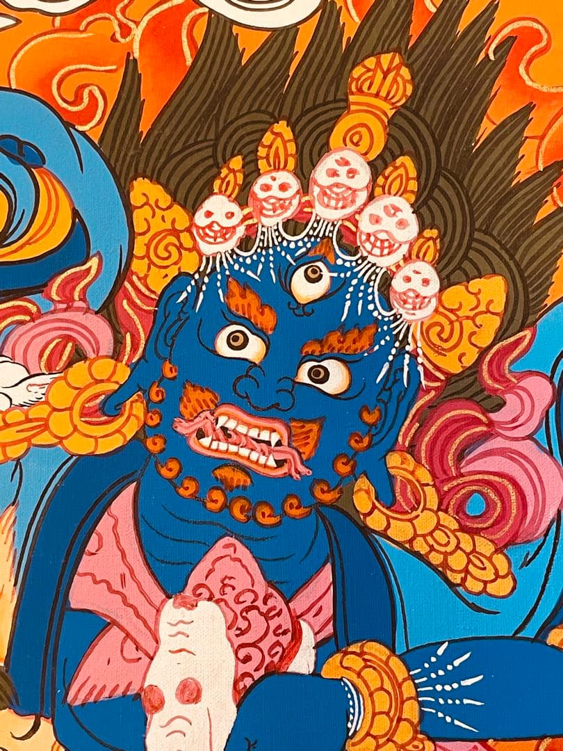 パルデン・ラモ Palden Lhamo 肉筆画 タンカ 曼荼羅 手描き 新品