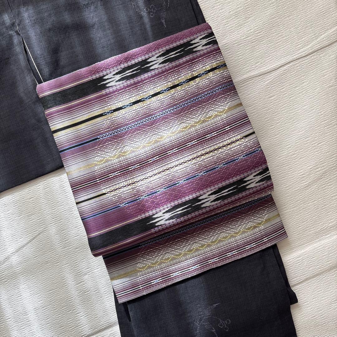 ⭐️美品⭐️京都西陣織　九寸名古屋帯　花織　全通　正絹　証紙付き