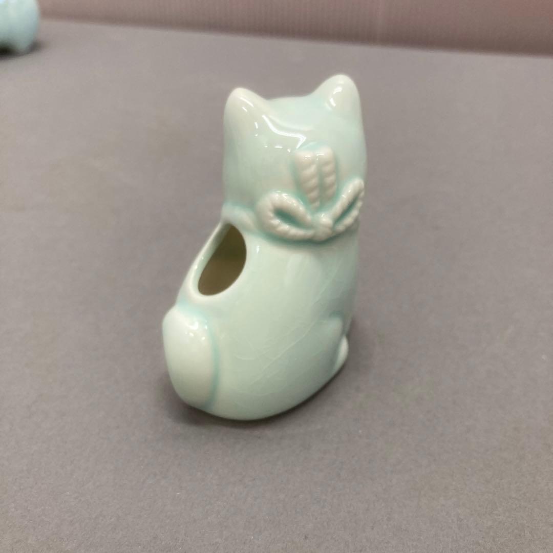 骨董品　青磁　干支　爪楊枝入れ　S128ET