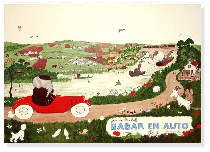 額装品/Babar en Auto 1986年（ジャン ド ブリュノフ）