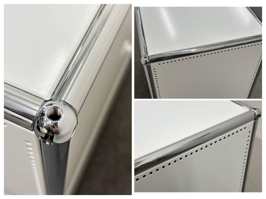 ■USMハラー■キャビネット　1列2段　白　鍵なし　オフィス　リビング　収納