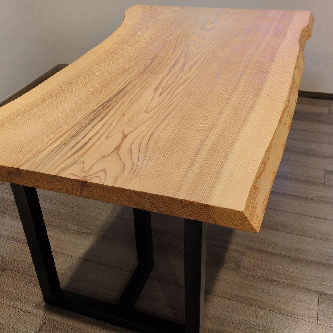 無垢材 ダイニングテーブル 一枚板+脚　杉