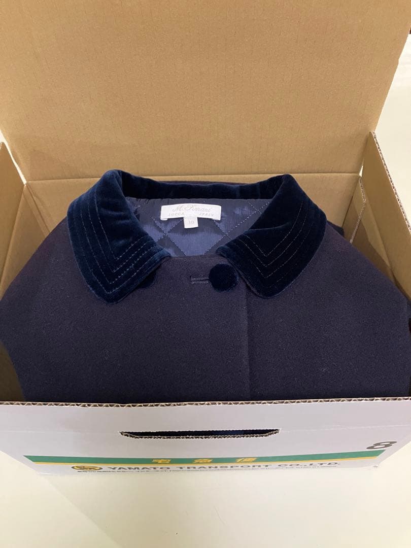 美品　イタリア製　140 ウール　ネイビーフォーマルコート　お受験　通塾