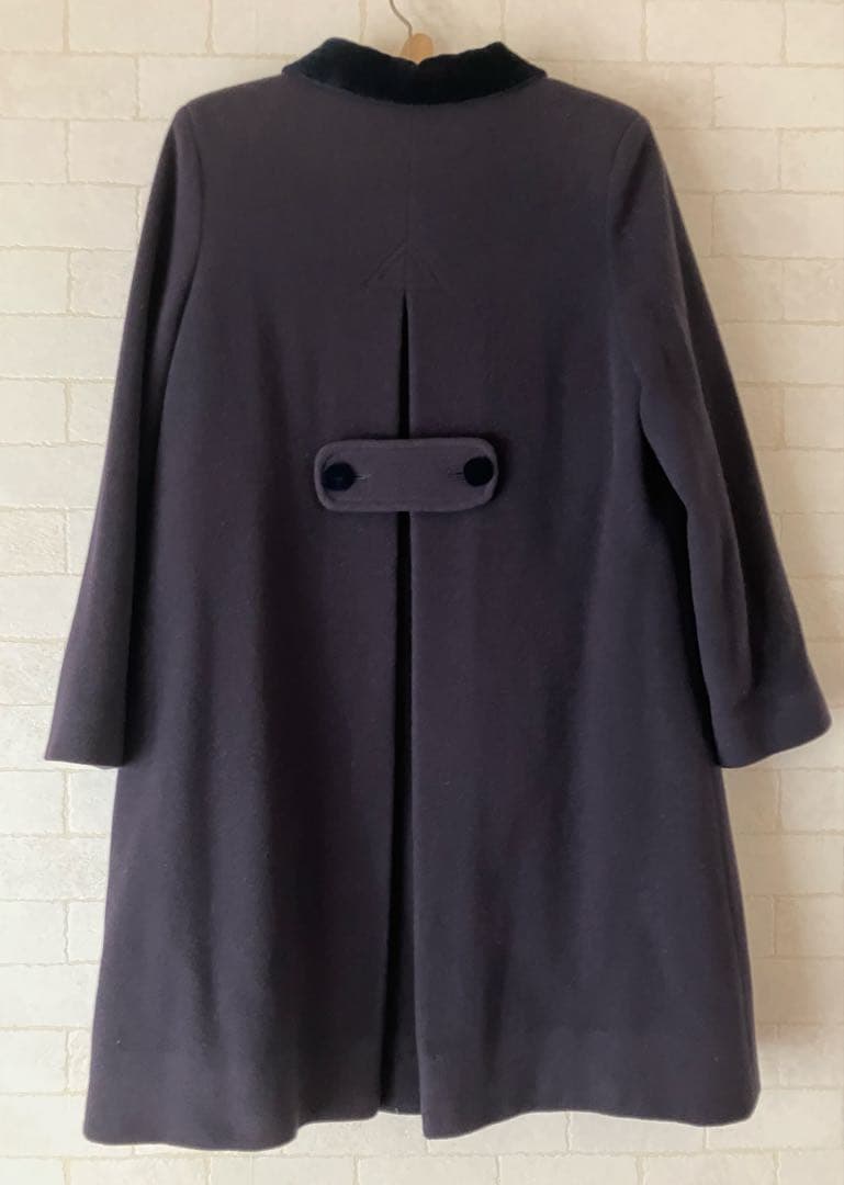 美品　イタリア製　140 ウール　ネイビーフォーマルコート　お受験　通塾